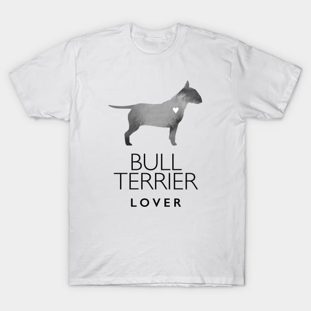 Bull Terrier Dog Lover Gift - Ink Effect Silhouette T-Shirt by Elsie Bee Designs